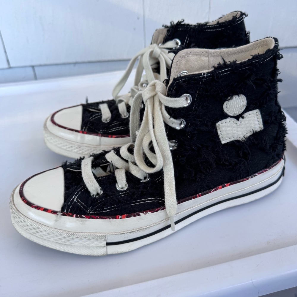 Isabel Marant x Converse Textured High Top Sneakers Black size 7.5